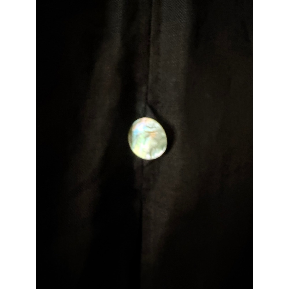 David Dart Collection 100% Linen Jacket Black S Mother of Pearl Buttons Vintage - Picture 6 of 6